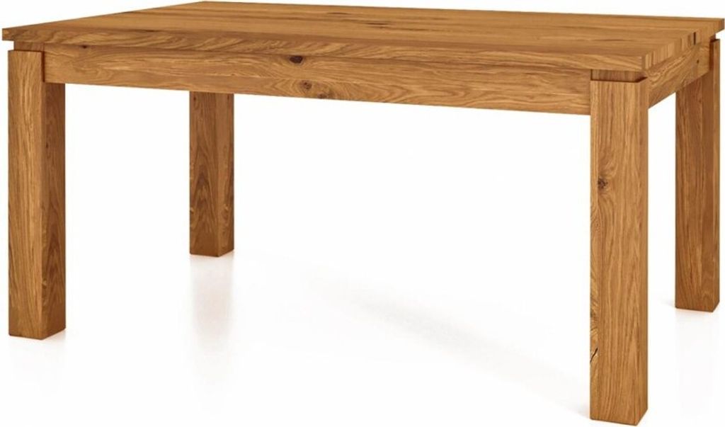 Esstisch Tinci aus Wildeiche massiv 90x90x77 cm mit Holzbeinen
