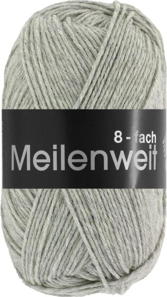 Lana Grossa - Meilenweit 8-fach 150g 9564 hellgrau meliert Produktbild 