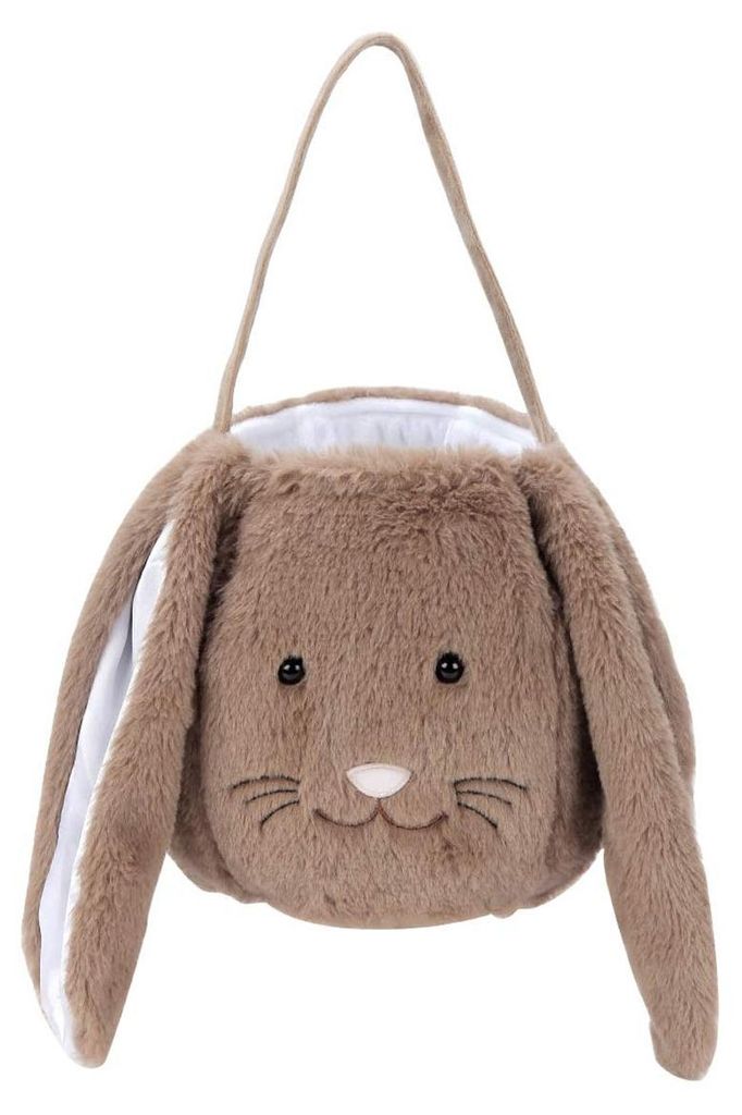 Plüschhasenkorb für Kinder, Jungen und Mädchen, Eimer mit langen Plüschohren, personalisierte Eiersuchtaschen, Hasen-Tragetaschen für Kinder, ...