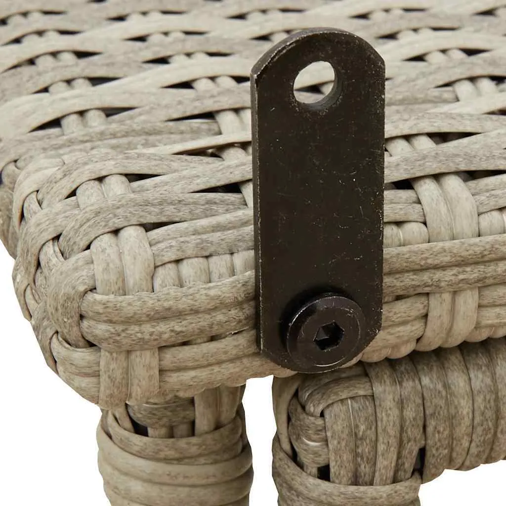 SYFAX™ Tavolo Giardino Pieghevole Grigio Chiaro 90x51x75 cm Polyrattan - 7