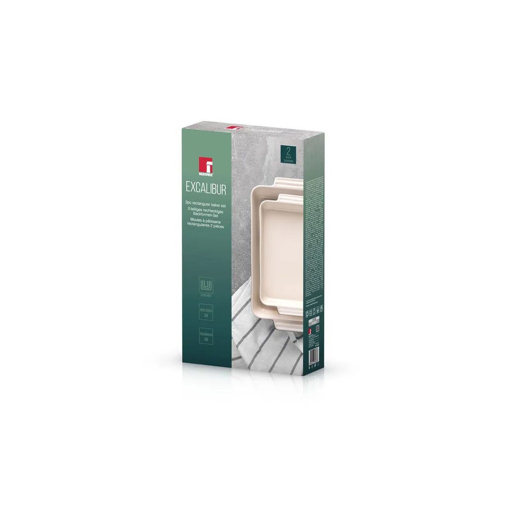 Ciotola da cucina Bergner Excalibur 2 pezzi gres verde crema - 2