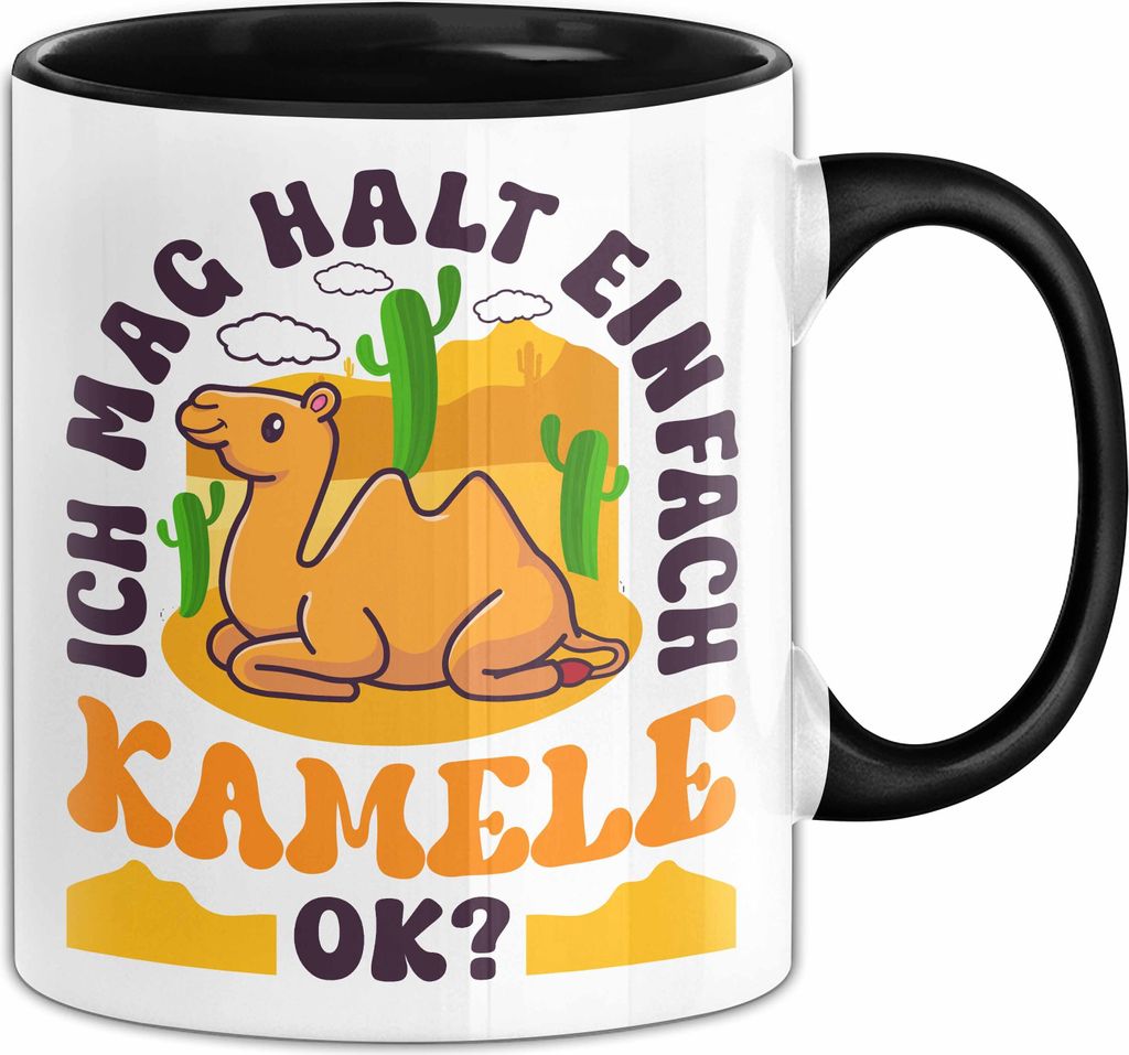 Kamel-Liebhaber Tasse Geschenk Ich Mag Halt Einfach Kamele Ok Geschenkidee Geburtstag Kaffee-Becher (Schwarz)