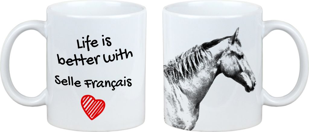 Selle Francais - Tasse mit Pferd, Tasse mit Bild, personalisiertes Geschenk der Marke Art-Dog
