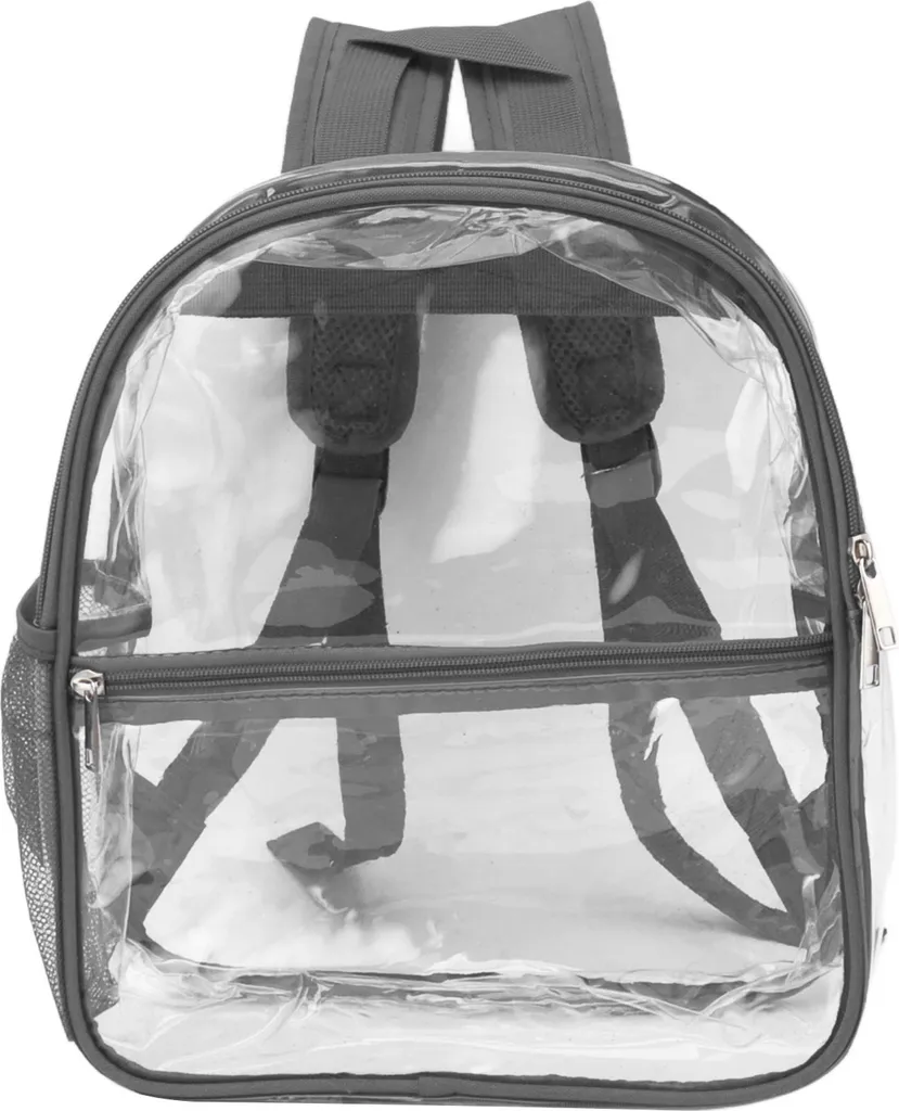 Sac à dos scolaire transparent gris : passez la sécurité sans attendre