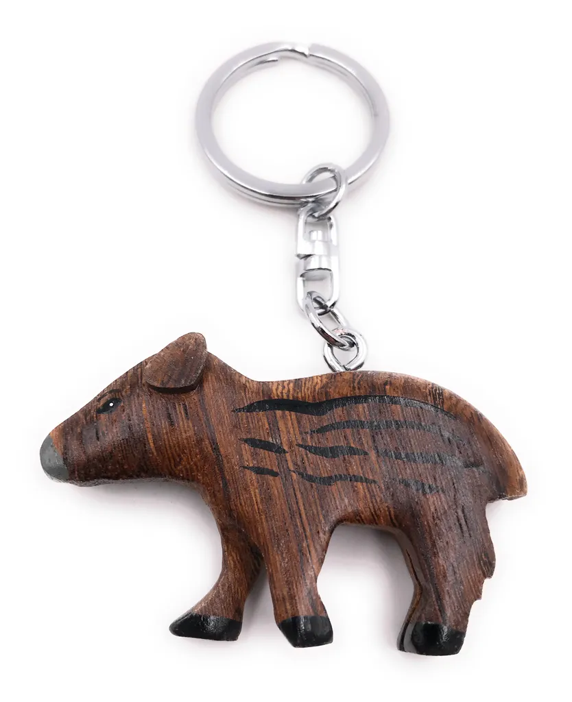 Portachiavi Artigianale in Legno Cinghiale | Confezione Regalo Premium - 2