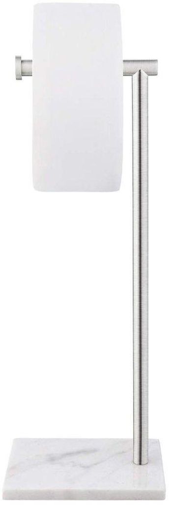Stehender RVS-Toiletrollenhalter mit Marmoreinfassung, 304-Stahl, geborstelt, BPH285S1-2