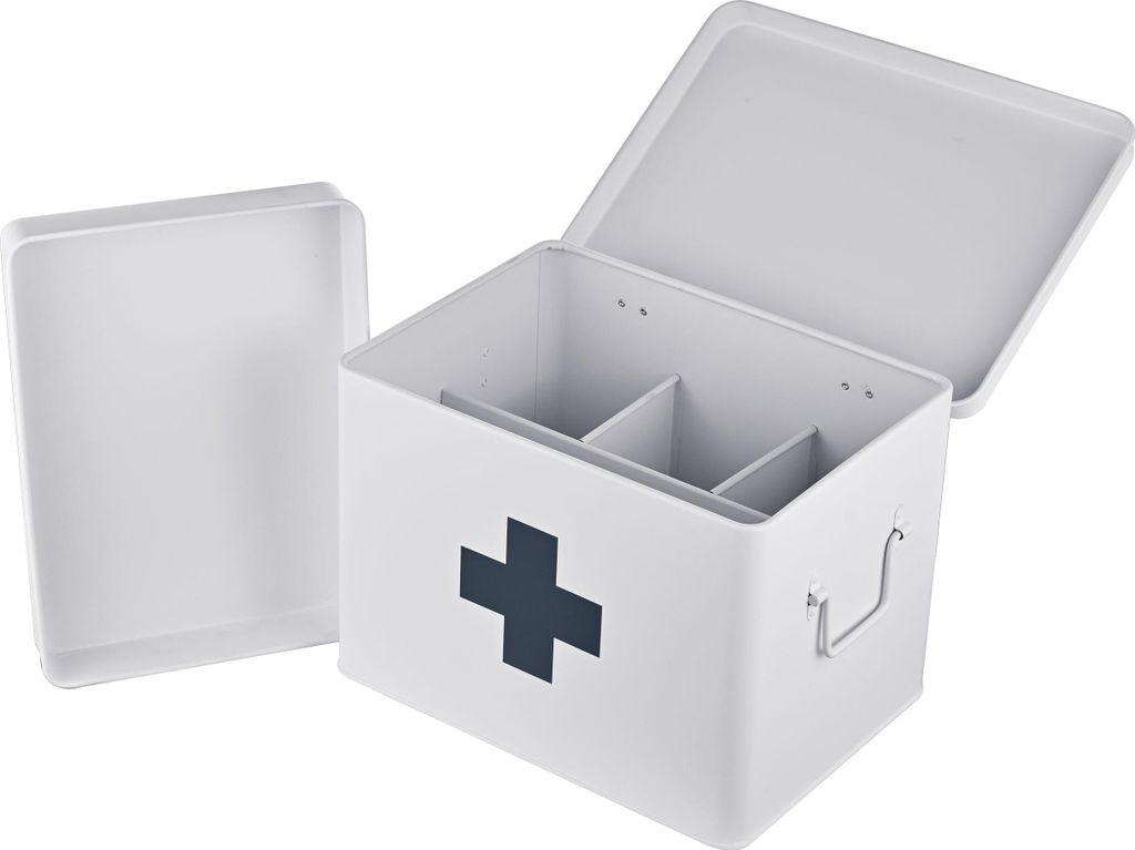 Boîte à pharmacie Relaxdays, 4 compartiments, insert Image du produit 