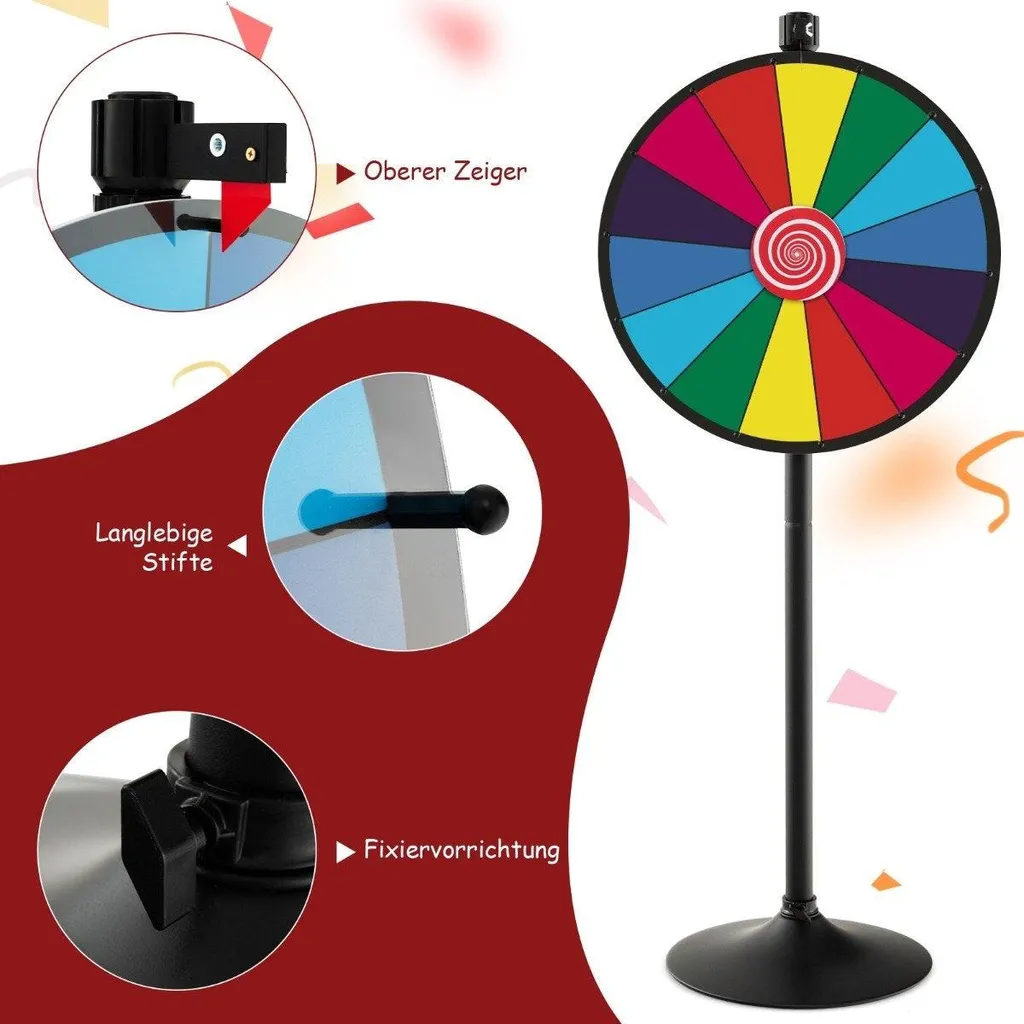 Roue de la Fortune Ø60 cm avec Support Réglable - Modèle Pro Coloré - 4