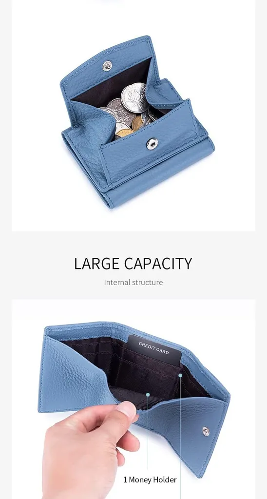 Mini Portafoglio Donna RFID in Pelle: Porta Carte di Credito Compatto - 3