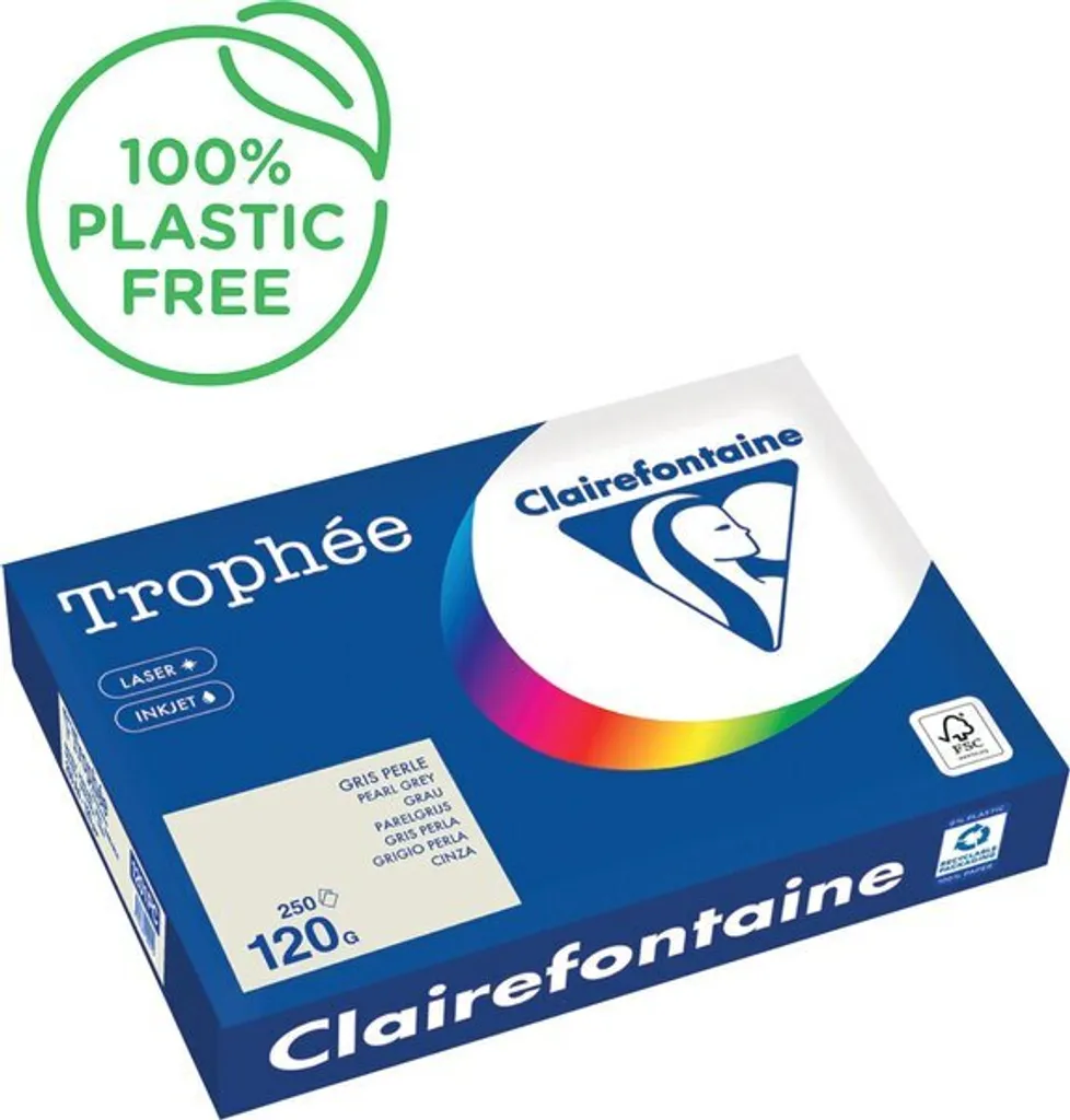 Clairefontaine Trophée 120g Grigio Perla - Carta A4 per Hobby e Creatività