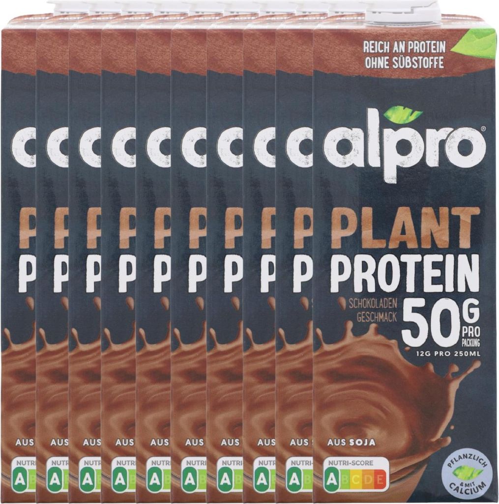 10x Alpro Soja Proteindrink je 1L Schoko Pflanzlicher Drink Vegan UHT
