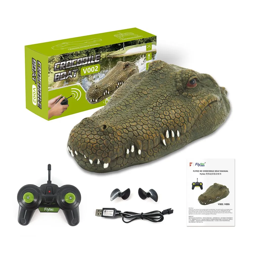 Bateau RC Simulation Crocodile Flytec Électrique avec Télécommande de Précision