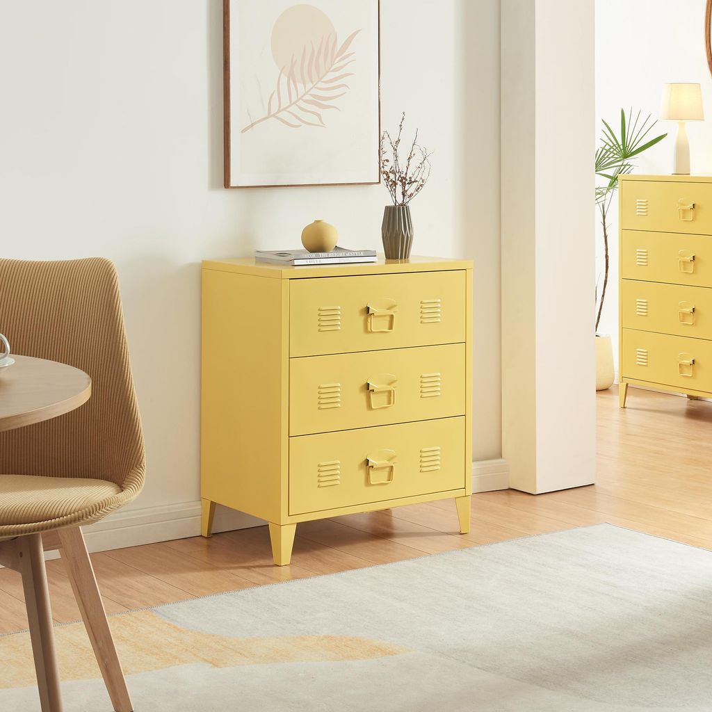 Armoire métallique « Hämeenlinna » avec 3 tiroirs Acier 60 Image du produit 