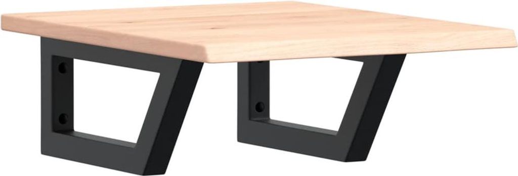 vidaXL Waschtischplatte mit Halterung Stahl und Massivholz Eiche
