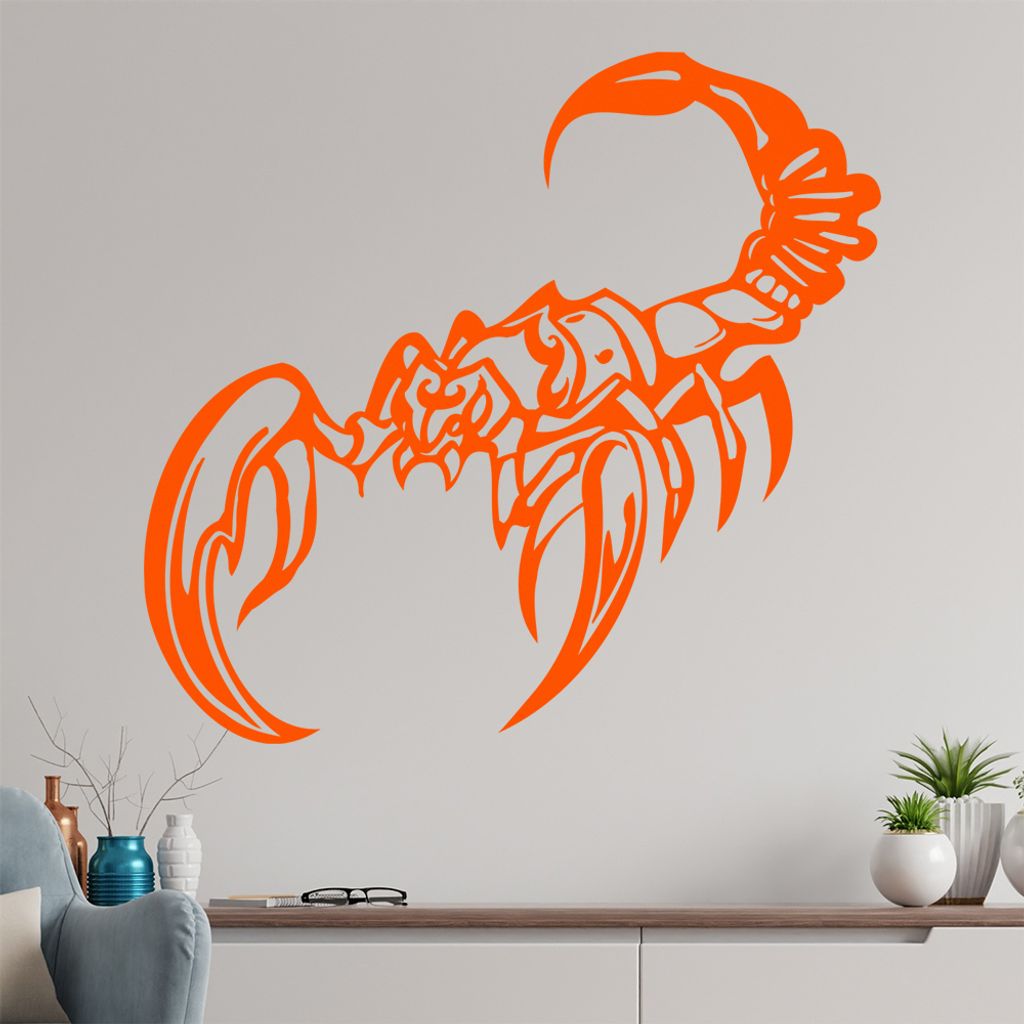 Skorpion Wandtattoo in 6 Größen - Wandaufkleber Wall Sticker - Dekoration, Küche, Wohnzimmer, Schlafzimmer, Badezimmer