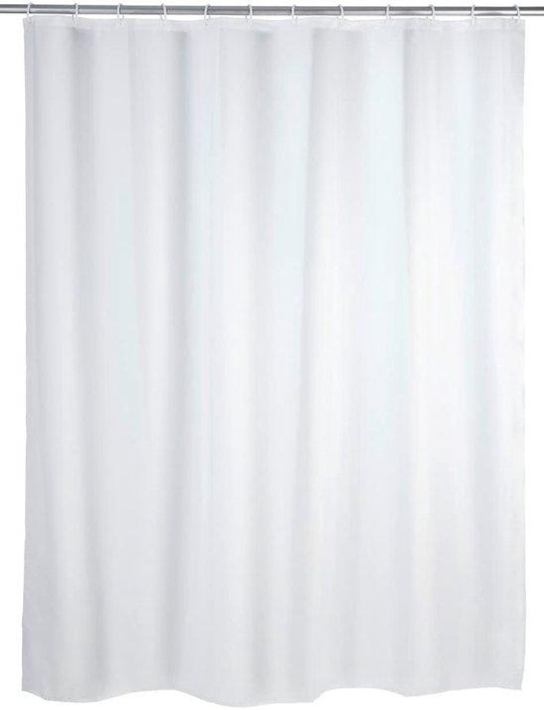 Unyqoos weißer Duschvorhang ist wasserdicht und leicht zu pflegen für Dusche und Badewanne 180 x 200 cm mit Ringen