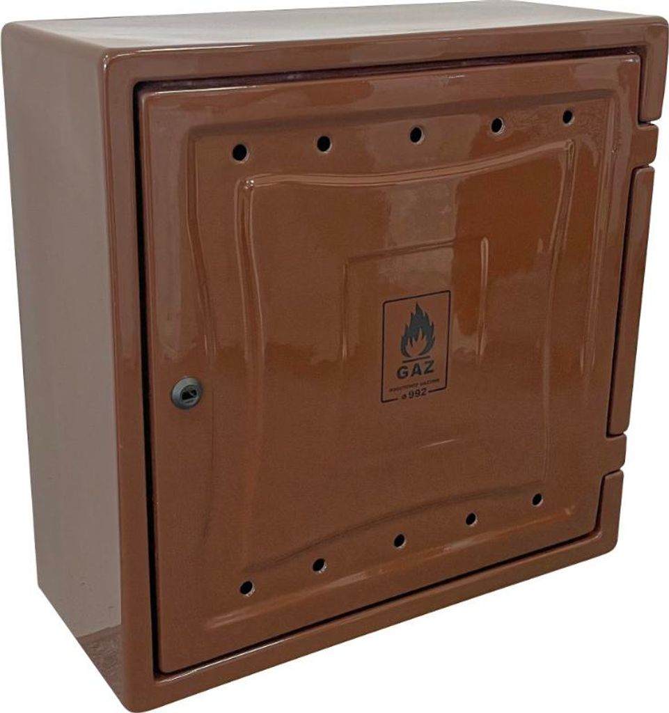 Gaszählerabdeckung aus Kunststoff 250*600*600mm mit brauner Rückseite - DG P60*60BR