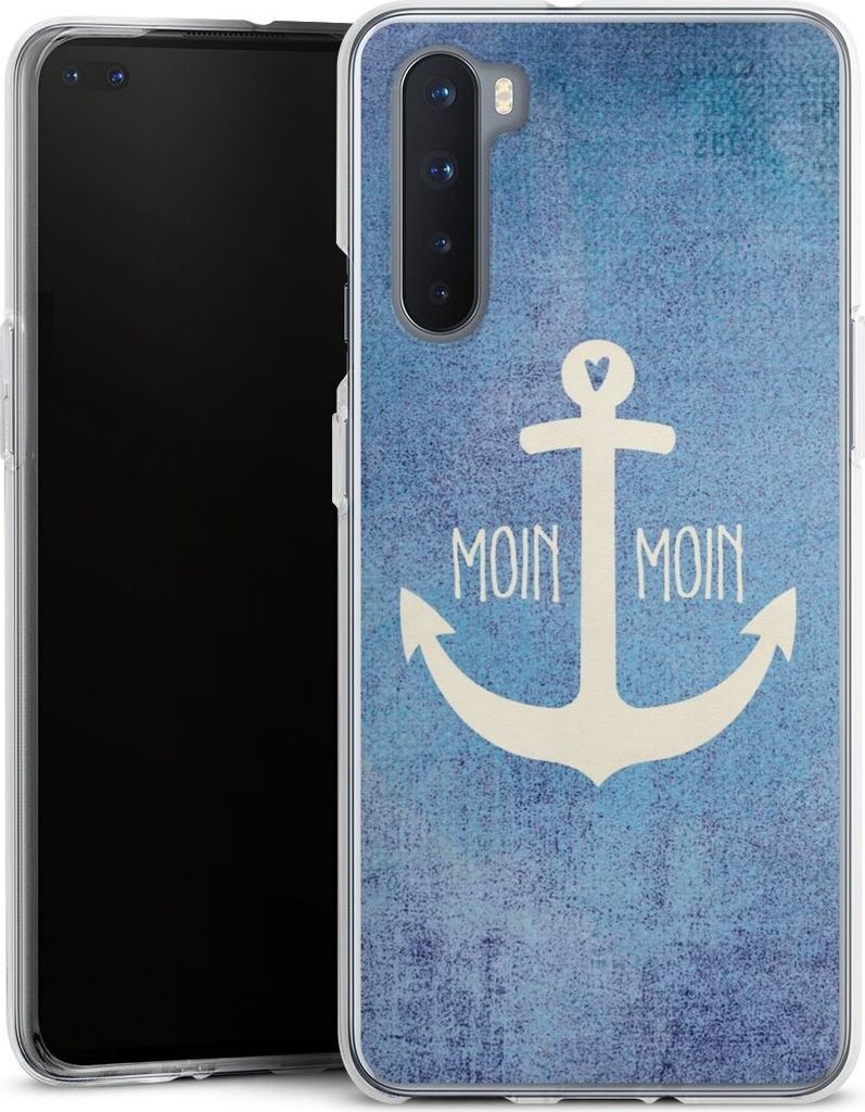 DeinDesign Handyhülle für OnePlus Nord Silikon Hülle Case Smartphone Schutzhülle Anker Blau maritim