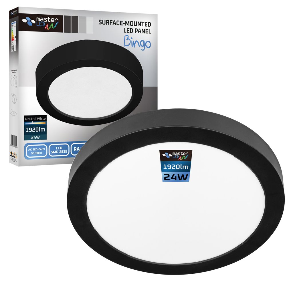 MasterLED LED panel 24W okrúhly čierny, 4000K neutrálna Obrázok produktu 