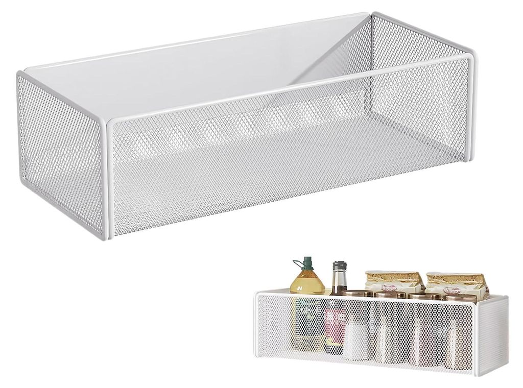 Magnetisches Gewürzregal für den Kühlschrank – Weißes Metallregal mit extra starkem Kleber, platzsparende Küchenorganisation für Gewürze, ...