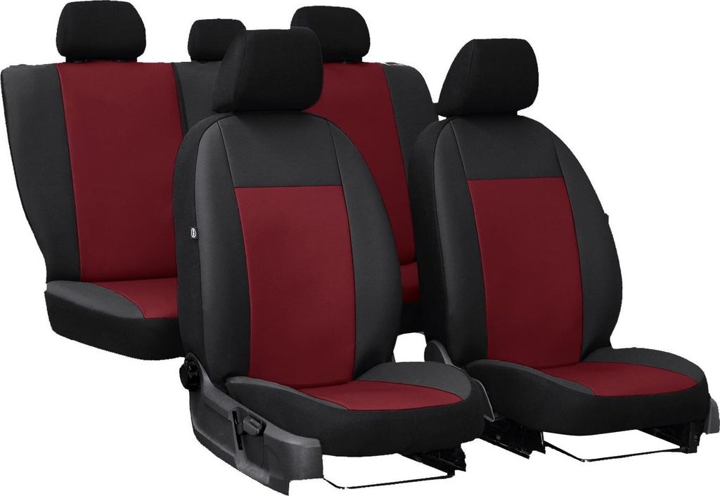Sitzbezüge Auto Universal Schonbezug Sitzschoner für Skoda Fabia I Dunkelrot Set