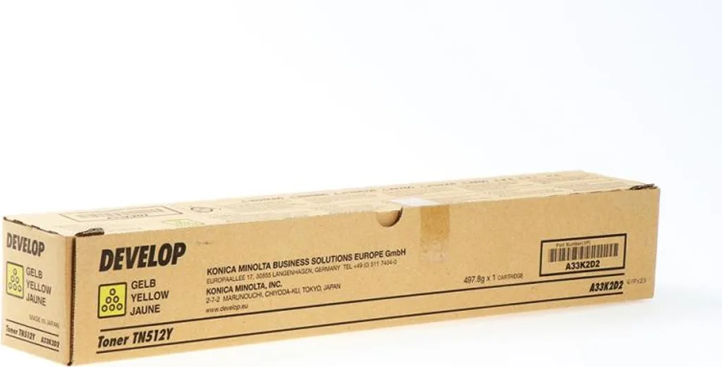 Toner Jaune Develop TN512 A33K2D2 Grande Autonomie 26000 Pages Ineo