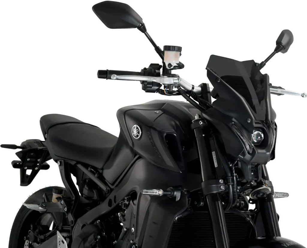 Saute-vent sport Puig fumé foncé adaptable sur moto Yamaha série MT