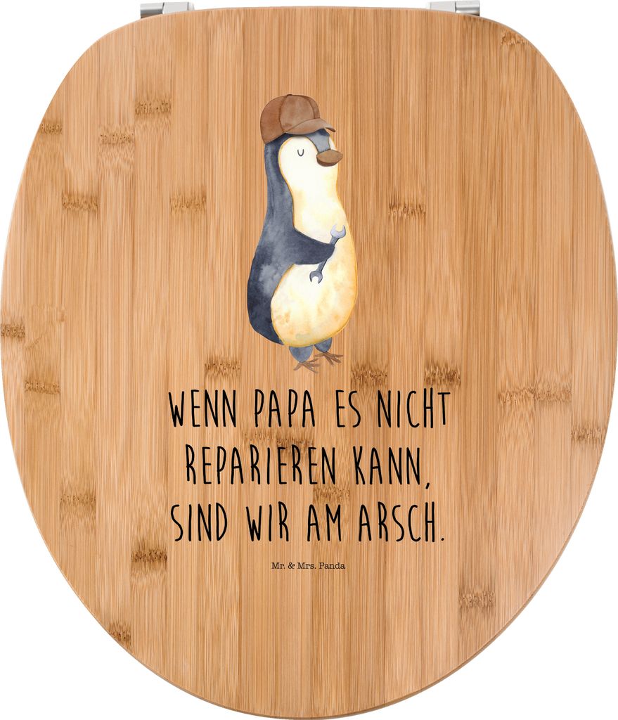 Mr. & Mrs. Panda Toilettenbrille Wenn Papa es nicht reparieren kann, sind wir am Arsch - Transparent - Geschenk, Klo-Deckel, WC-Sitz, Klodeckel, Va...