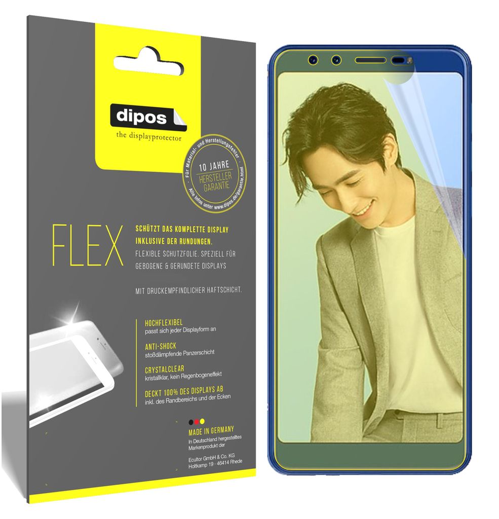 3x Lenovo K5s Schutzfolie Folie, 100% Displayabdeckung, dipos Flex