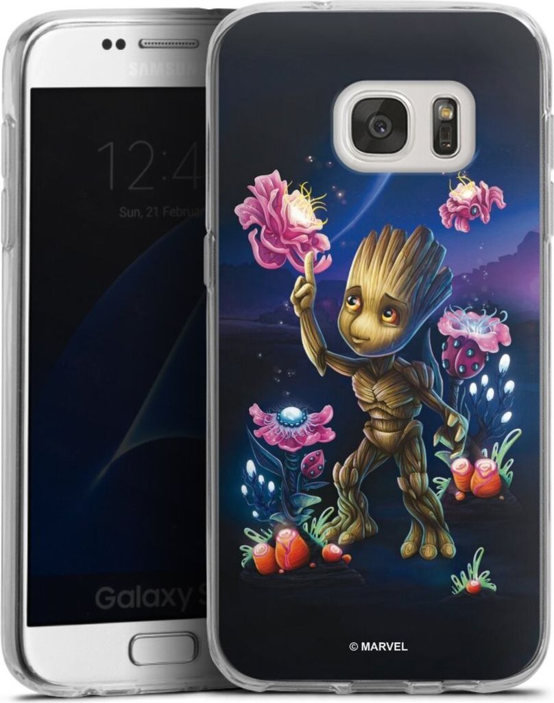DeinDesign Handyhülle für Samsung Galaxy S7 Silikon Hülle Case Smartphone Schutzhülle Marvel Guardians Of The Galaxy Baby Groot