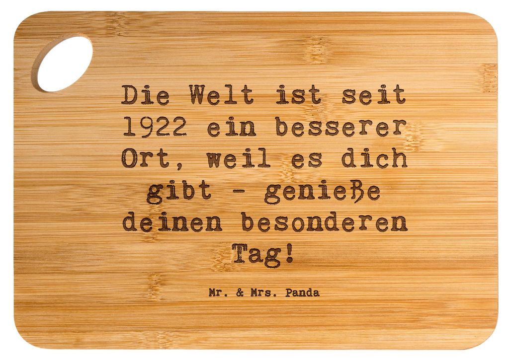 Mr. & Mrs. Panda Frühstücksbrettchen Spruch 1922 Geburtstag Produktbild 