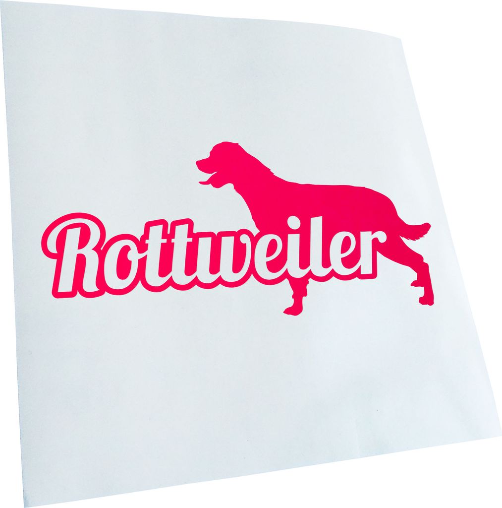 Kiwistar - Autoaufkleber - Rottweiler mit Name Hunde Heckscheibenaufkleber - Aufkleber für Auto Kfz Fahrrad, LKW, Truck Mofa
