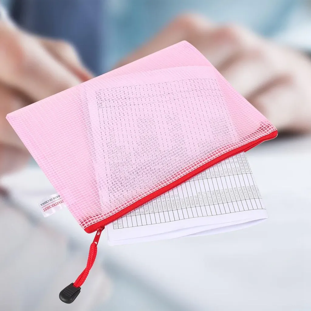 Borsa Zip A5 Rossa: busta plastica protettiva per documenti e archivio - 2