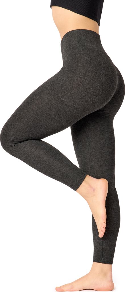 Bellivalini Damen Lange Leggings High Waist Slim aus Viskose für Yoga BLV50-292 (DunkelMelange, L)