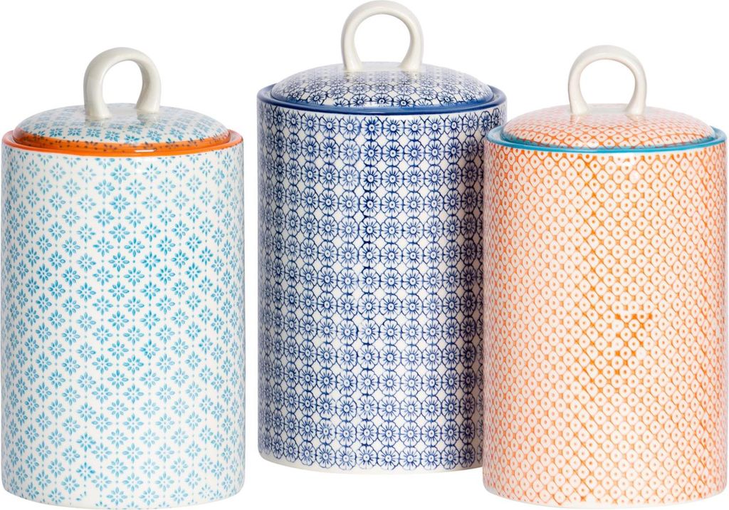 Nicola Spring handbedruckte Küchenbehälter - 11,5 cm - 3 Produktbild 