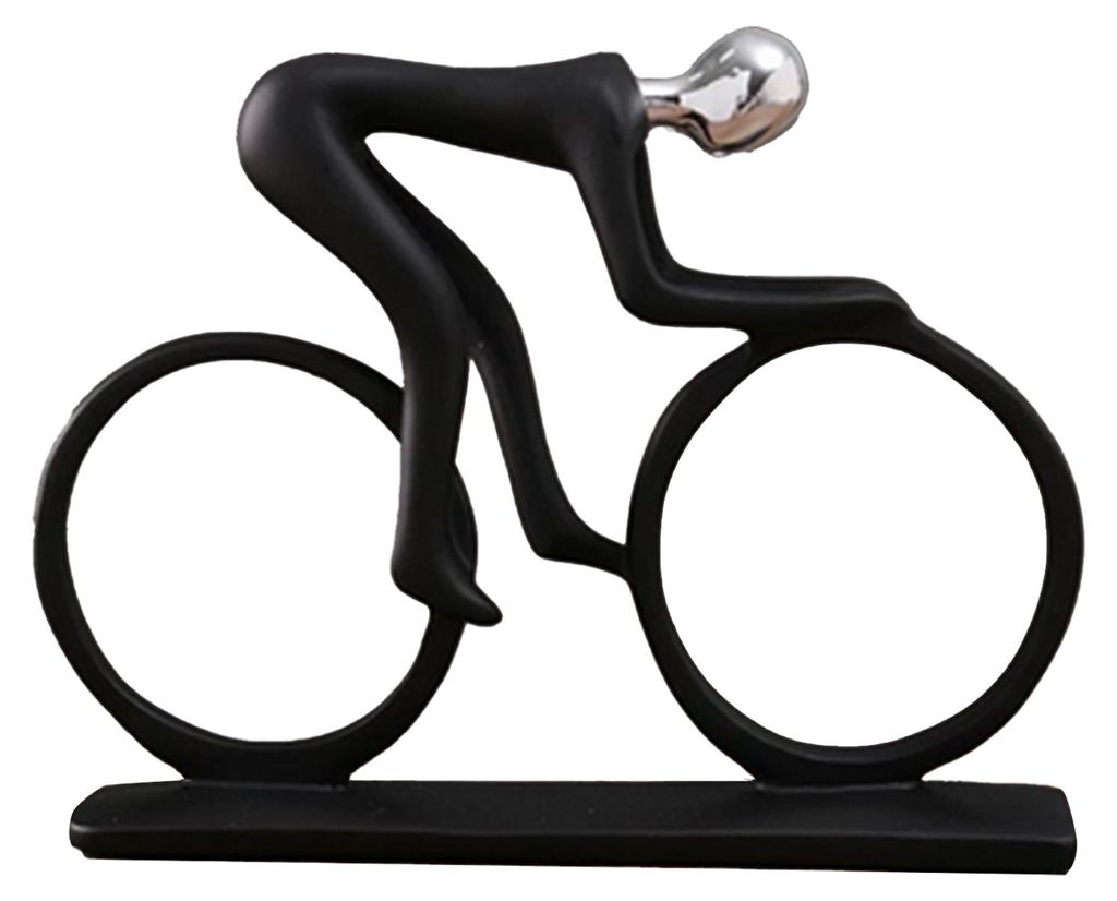 Schwarze Fahrrad-Skulptur aus Kunstharz, Fahrradfahrer-Statue für Fahrradsportbegeisterte, Schreibtischdekoration für Zuhause, Büro, Regal oder ...