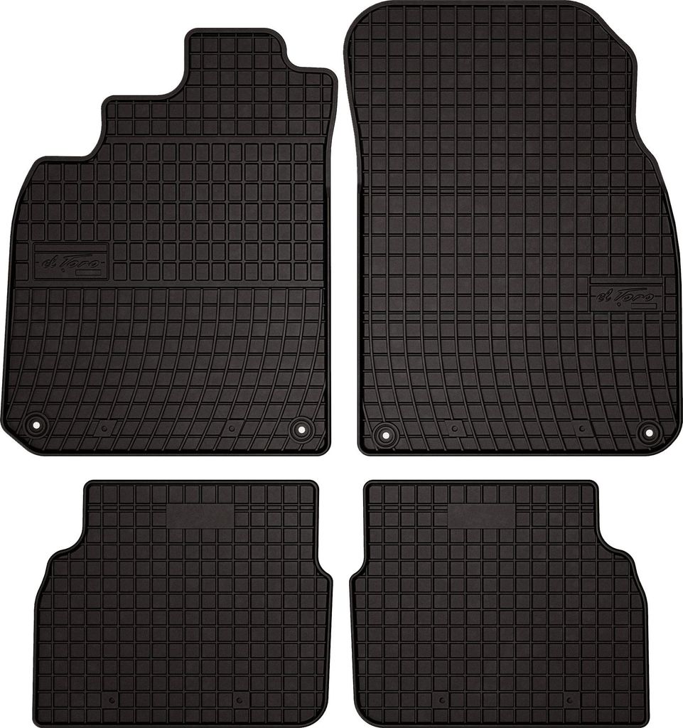 Gummifußmatten passend für Saab 9-3 II Y3SF (Kombi, Limousine, Bj. 2002-2014) – schwarz, passgenau, mit Befestigungen set 4 Stk. - Gummi-Autom...