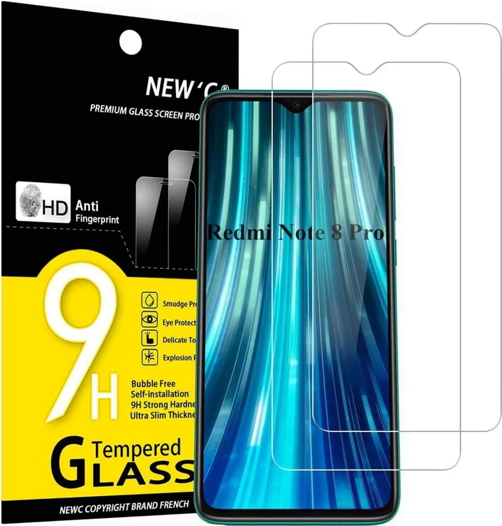 Pellicola Vetro 9H per Redmi Note 8 Pro / Redmi 9 | 2 Pezzi Antigraffio
