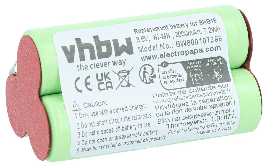 Baterie pro Babybliss T24B, T24C 3,6V 2000mAh Obrázek produktu 