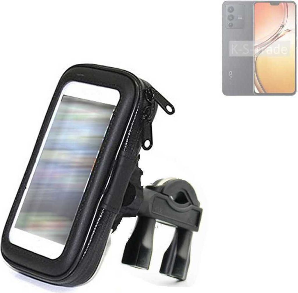 K-S-Trade Fahrrad-Halterung kompatibel mit Vivo V23 5G Handy-Halterung Halter Lenkstange Fahrradhalterung Motorrad Bike Mount Wasserabweisend