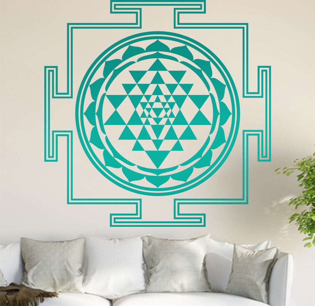 Sri Yantra Wandtattoo in 6 Größen - Wandaufkleber Wall Sticker - Dekoration, Küche, Wohnzimmer, Schlafzimmer, Badezimmer