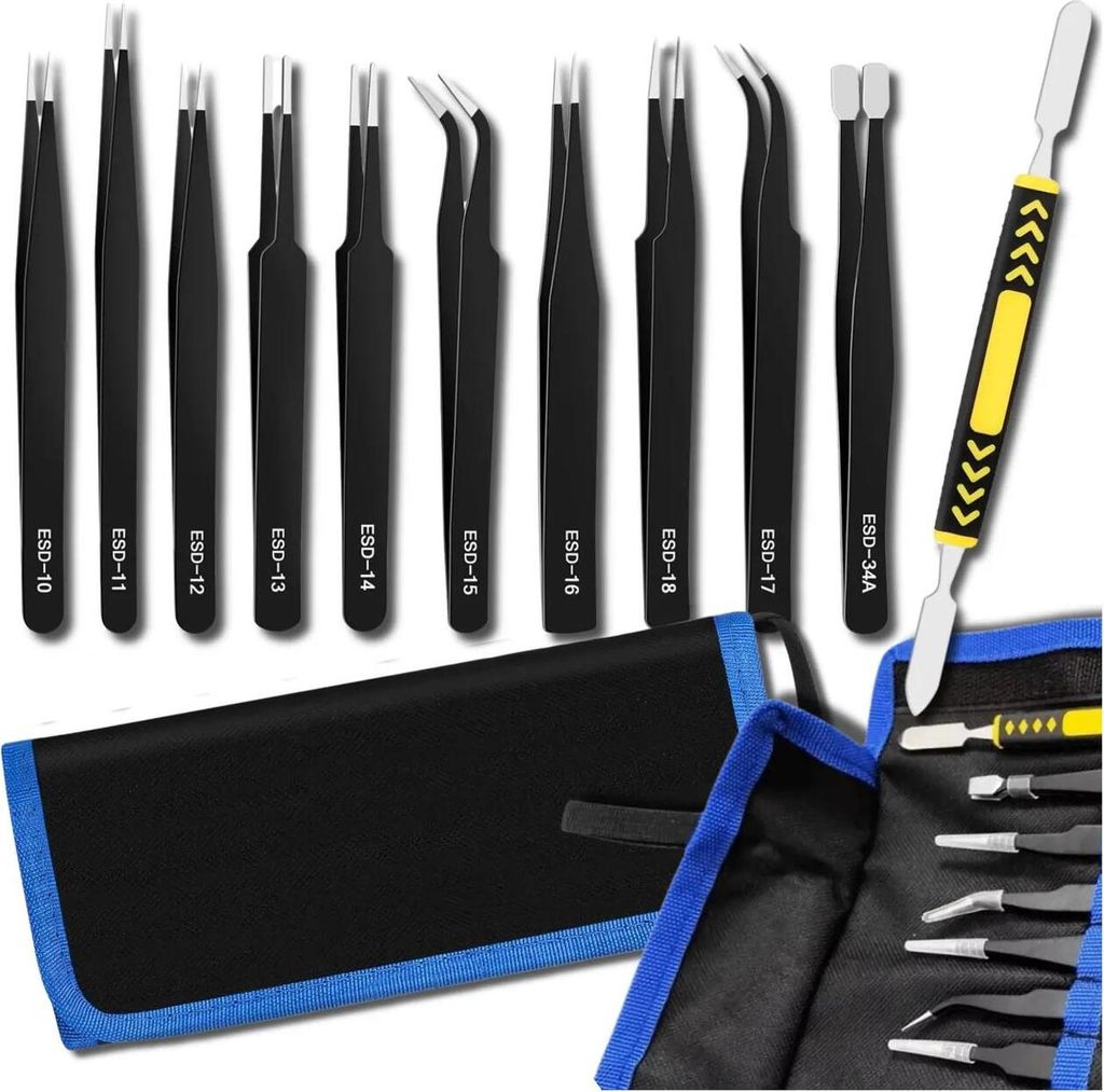 Universelle Präzisionspinzette, Set mit 11 Pinzetten Produktbild 