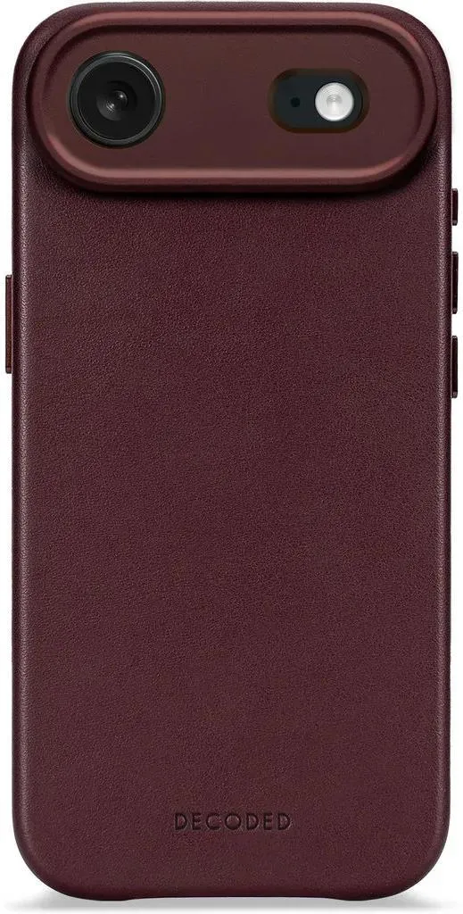 Coque iPhone Air Decoded avec MagSafe intégré en cuir véritable rubis