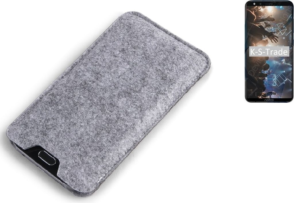 K-S-Trade Filz Handyhülle kompatibel mit TP-LINK Neffos C7 Lite Schutzhülle Filztasche Filz Tasche Case Sleeve Handy Hülle Filzhülle grau
