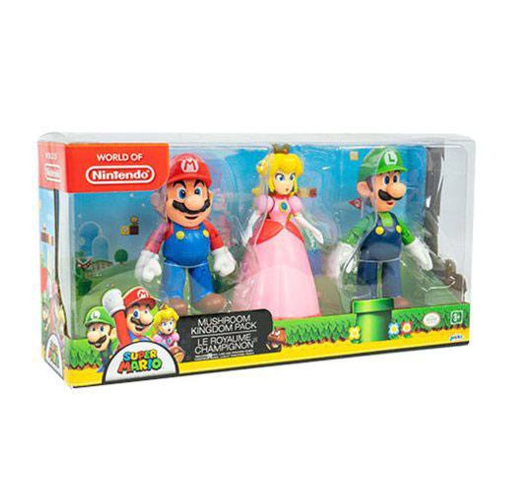 JAKKS PACIFIC - Zestaw 3 Figur Super Mario Bros 10cm - Kolekcjonerskie Figurki