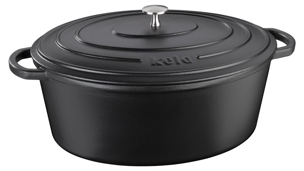 KELA Litinový pekáč s víkem Calida 36x29 cm černý KL-12474 Obrázek produktu 