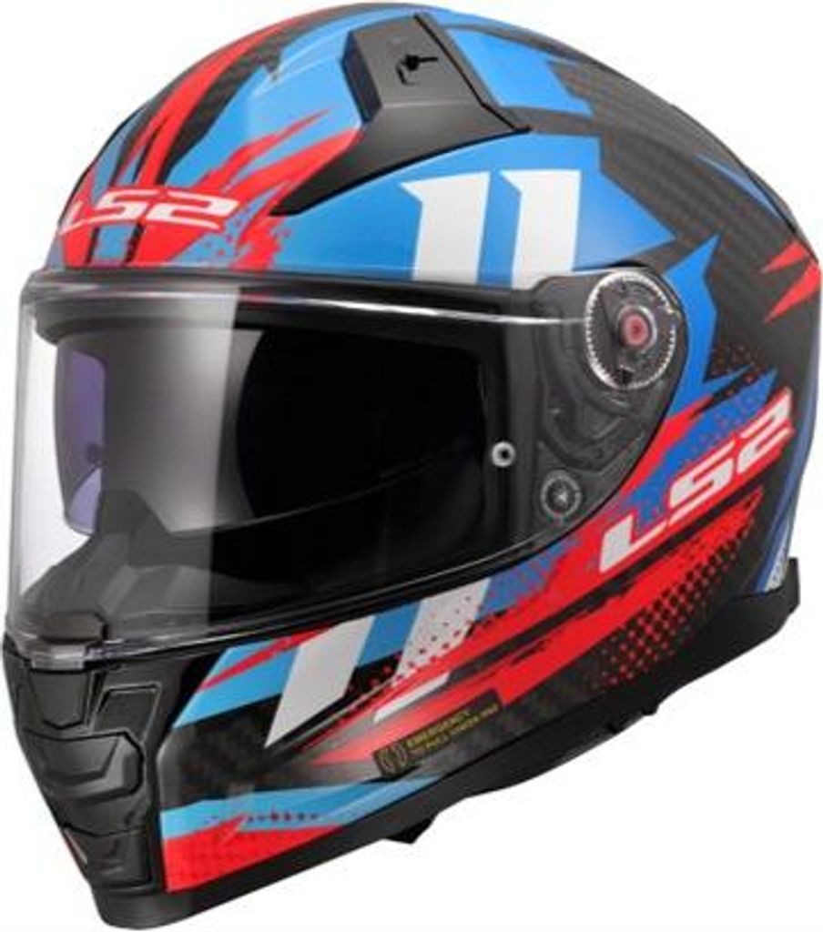 LS2 Integralhelm FF811 Vector II Carbon L Blau / Rot Tantic