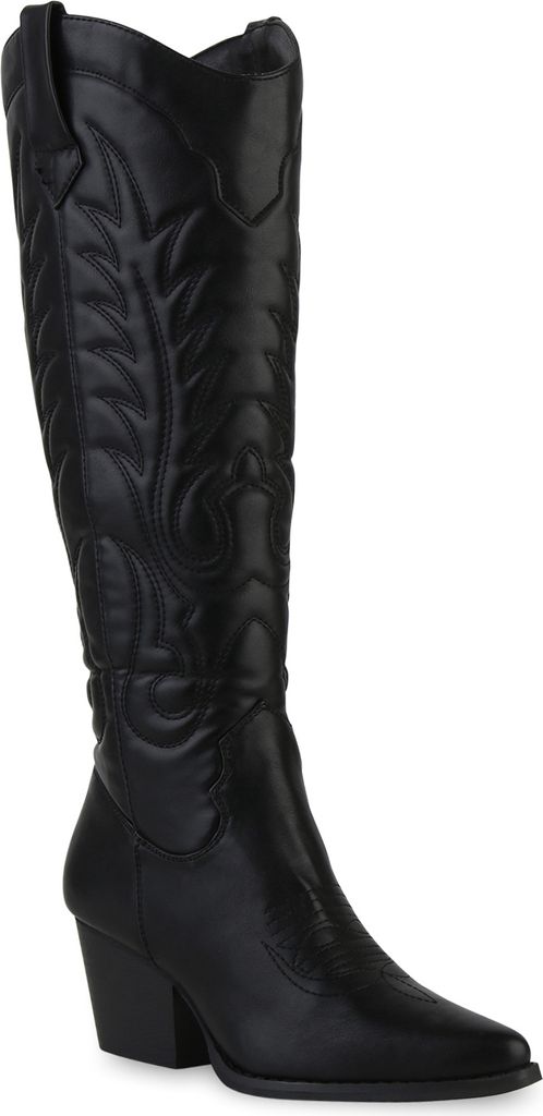 VAN HILL Damen Leicht Gefütterte Cowboystiefel Stiefel Produktbild 