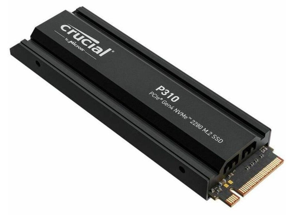 Crucial P310 Gen4 2280 1TB NVMe PCIe M.2 SSD mit heatsink