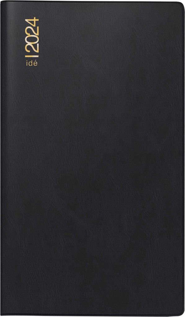 rido/idé Wochenkalender Modell TM 17/contacter 2024 2 Seiten = 1 Woche quer Blattgröße 8,7 x 15,3 cm schwarz